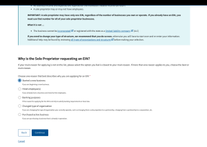 EIN - Sole Proprietor